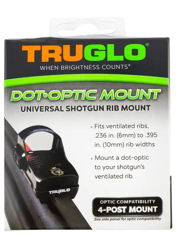 TruGlo Universal Shotgun Rib Mounts Black 4-Post Mounting System