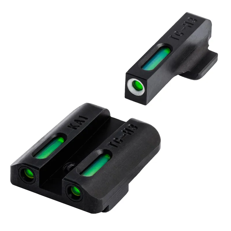 TruGlo TFX 3-Dot Set Tritium/Fiber Optic Green with White Outline Front, Green Rear with Nitride Fortress Finished Frame for Kahr K,MK,P, PM,T,TP with New Dovetail (after 2004)