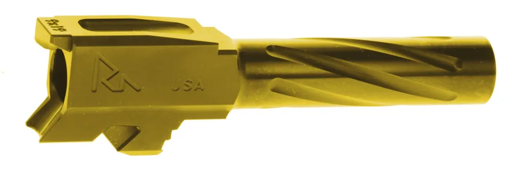 Rival Arms Precision V1 Drop-In Barrel 9mm Luger 3.41" Gold PVD Finish 416R Stainless Steel Material for Glock 43, 43X