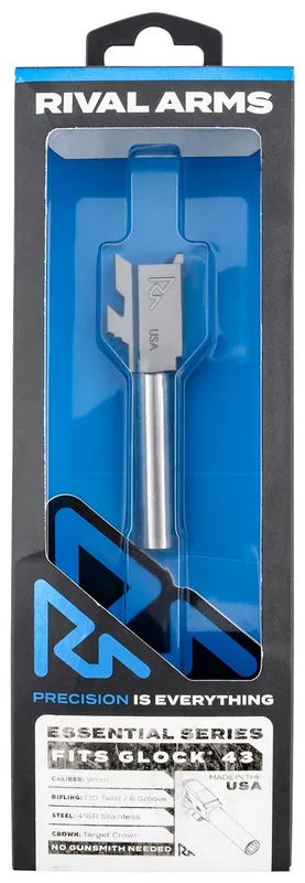 Rival Arms Essential V2 Drop-In Barrel 9mm Luger 3.41" Stainless Steel Finish & Material for Glock 43