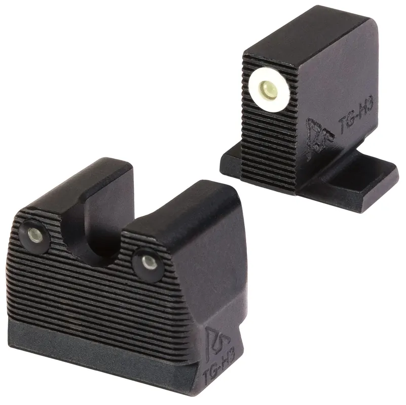 Rival Arms Tritium Night Sights Tritium Green with White Outline Front, Green Rear Black Frame for Sig P-Series with 6 Front, 8 Rear Suppressor Height