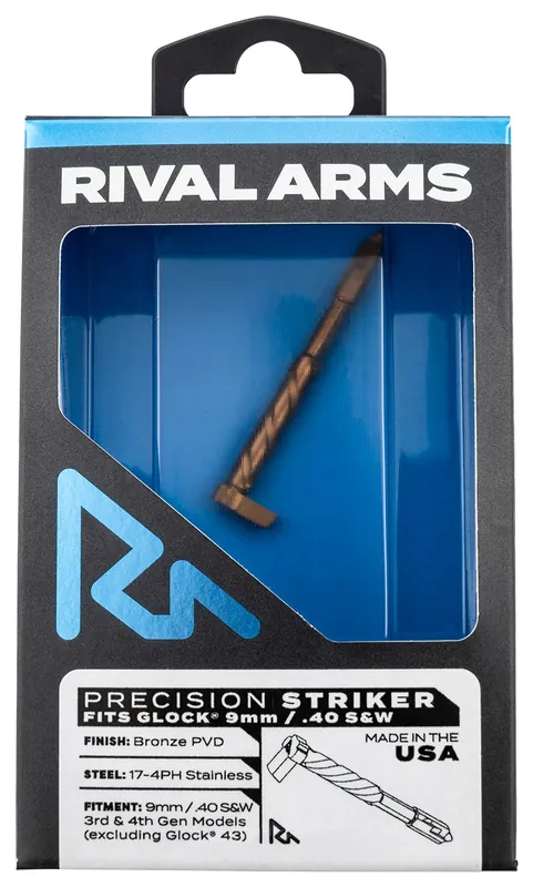 Rival Arms Precision Striker Bronze PVD 17-4 Stainless Steel for Glock 9mm & 40 S&W Gen3-4 (Except G43) DOES NOT include springs, spacers, or other firing pin assembly components