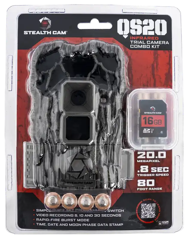 Stealth Cam STC-QS20NGK Q Series Combo Kit Camo 20MP Resolution No Glow IR Flash SD Card Slot/Up to 32GB Memory