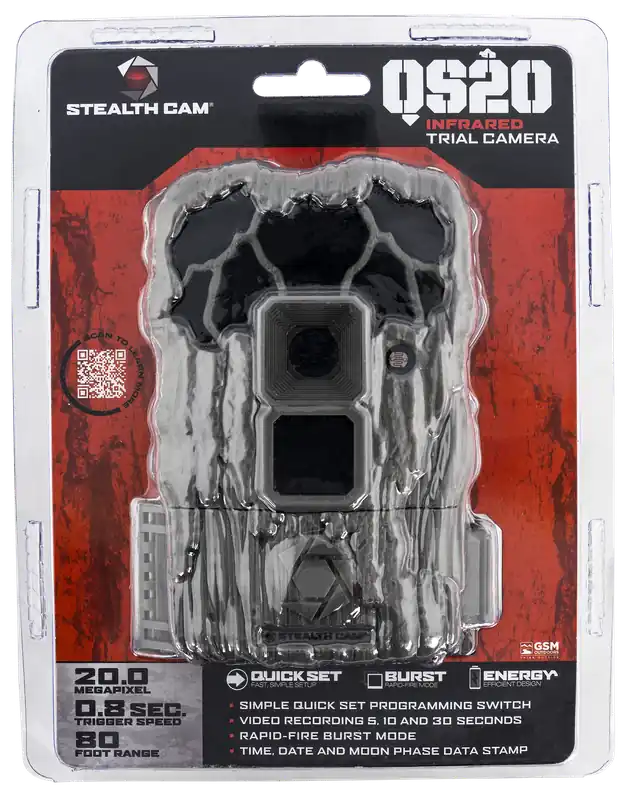 Stealth Cam STC-QS20 Q Series QS20 Camo 4/8/20MP Resolution Low Glow IR Flash SD Card Slot/Up to 32GB Memory