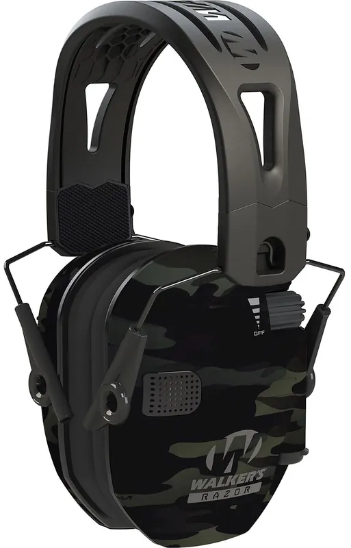 Walker‘s Razor Slim Electronic Muff 23 dB Over the Head Polymer Gray MultiCam Ear Cups