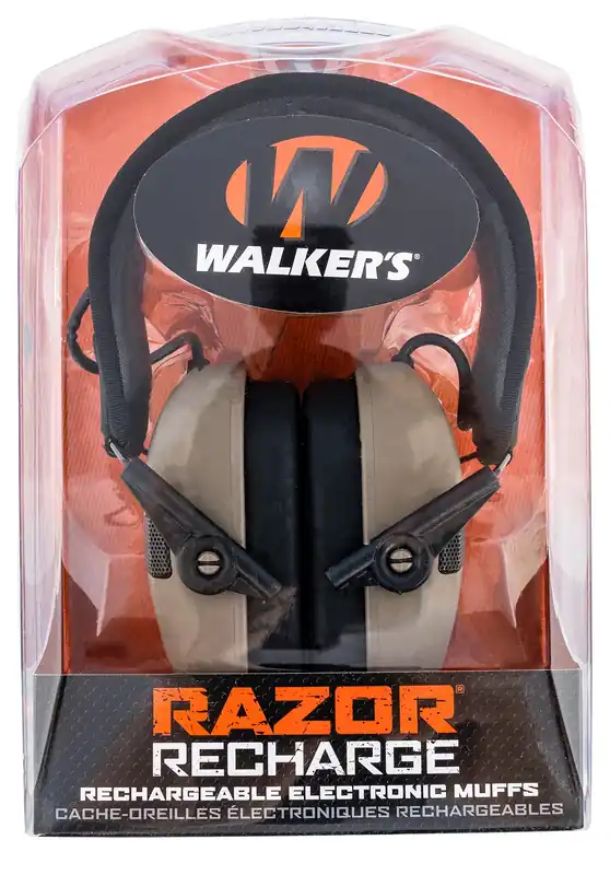 Walker‘s Razor Rechargeable Muff 21 dB Over the Head Polymer Flat Dark Earth Ear Cups