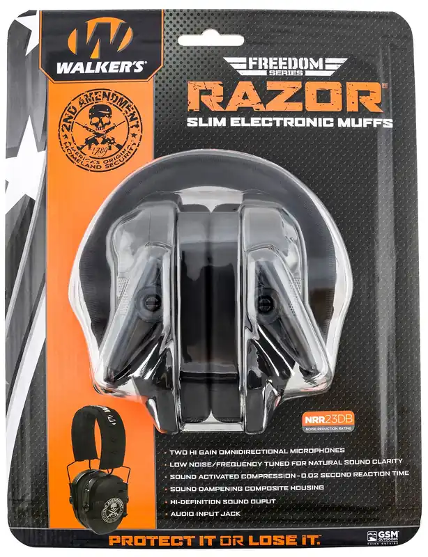Walker‘s Razor Freedom Muff 23 dB Over the Head Black Ear Cups