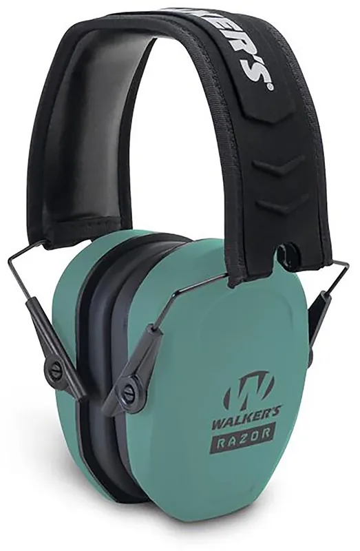 Walker‘s Razor Slim Passive Muff 27 dB Over the Head Polymer Teal Ear Cups