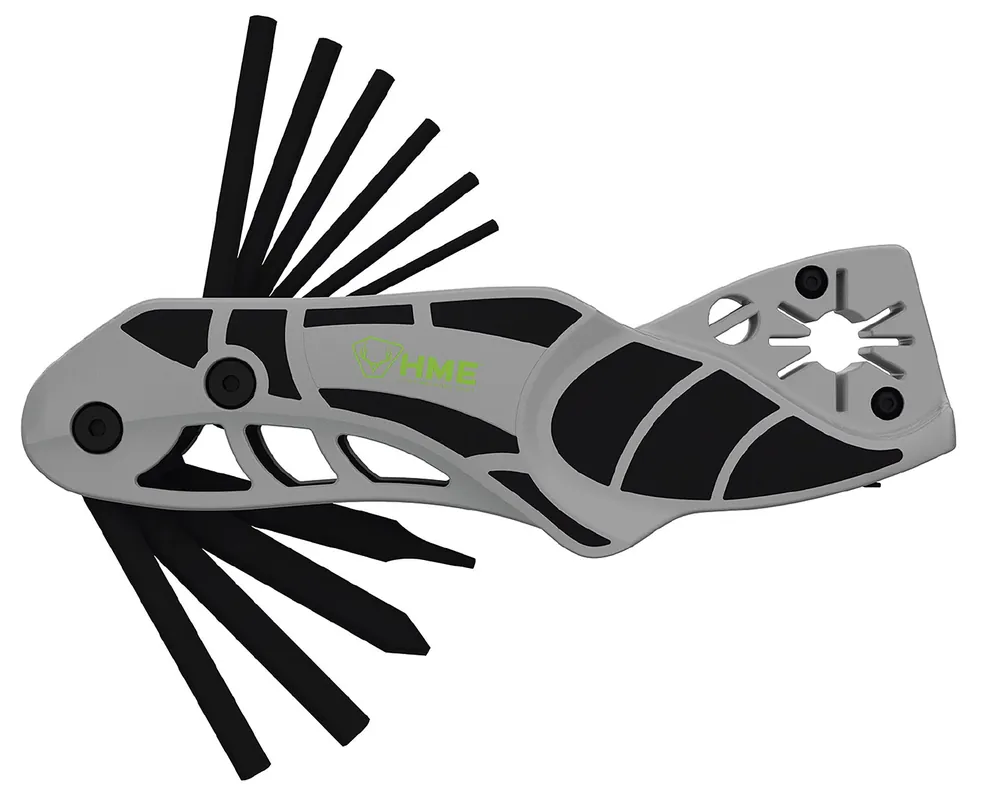 HME 14-In-1 Archery Multi-Tool Black/Gray Metal Folding Metal