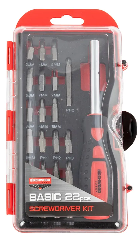 Birchwood Casey Basic Screwdriver Kit 22 Pieces Includes Slotted/Philips/Torx/Hex Heads