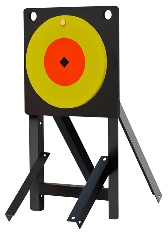Birchwood Casey Large Caliber Spoiler Alert Target 10" Orange/Yellow AR500 Steel Bullseye 0.50" Thick Includes Crosshair Sticker