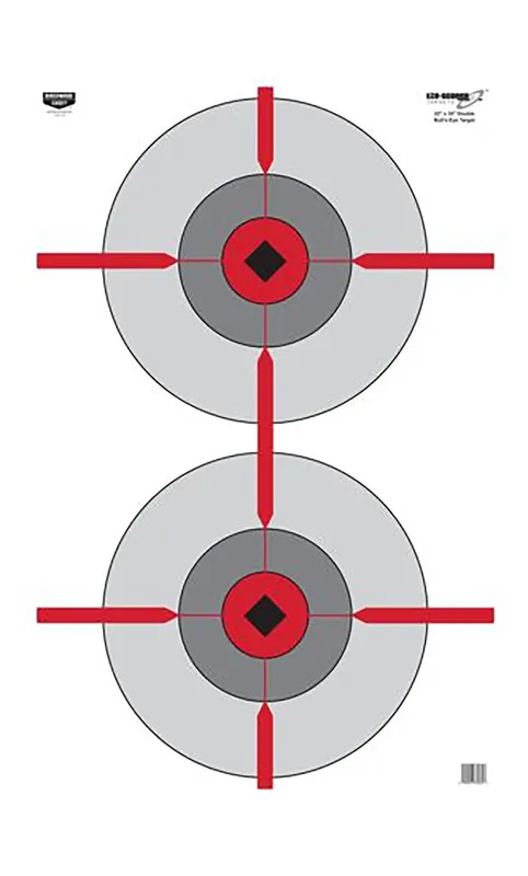 Birchwood Casey EZE-Scorer Double Bull‘s-Eye Bullseye Paper Target 23" x 35" 100 Per Pkg