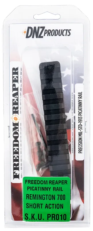 DNZ Freedom Reaper Picatinny Rail Rifle Rem 700 Short Action Black Anodized Aluminum