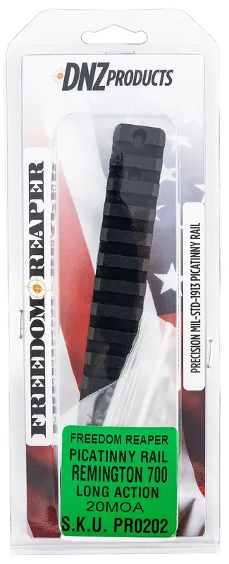 DNZ Freedom Reaper Picatinny Rail Rifle Rem 700 Long Action 20 MOA Black Anodized Aluminum