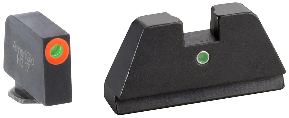 AmeriGlo Tall Suppressor Height Sight XL i-Dot Tritium Green with Orange Outline Front, Green Rear Black Frame for Most Glock Gen1-5 (Except 42,43)