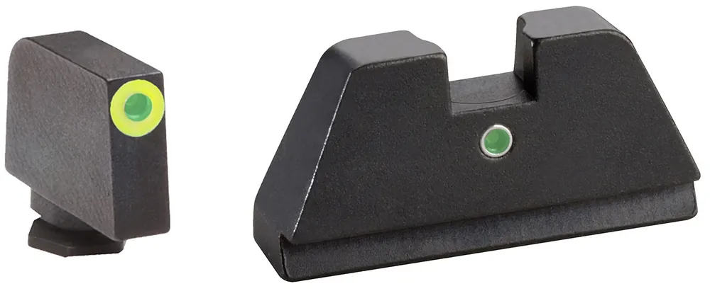 AmeriGlo Tall Suppressor Height Sight XL i-Dot Tritium Green with LimeLumi Outline Front, Green Rear Black Frame for Most Glock Gen1-5 (Except 42,43)