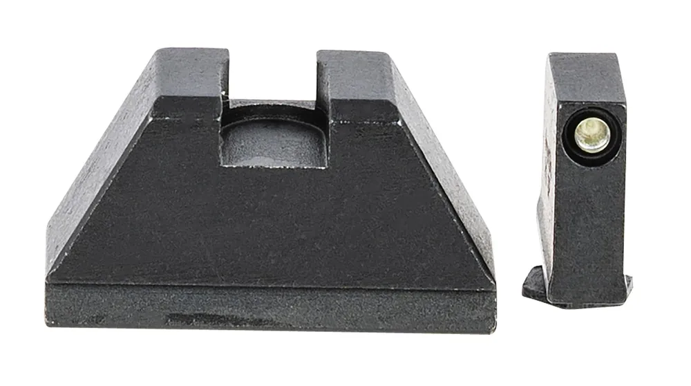 AmeriGlo Tall Suppressor Height Sight 2XL Tritium Green with Black Outline Front, Flat Black Rear Black Frame for Most Glock Gen1-5 (Except 42,43)