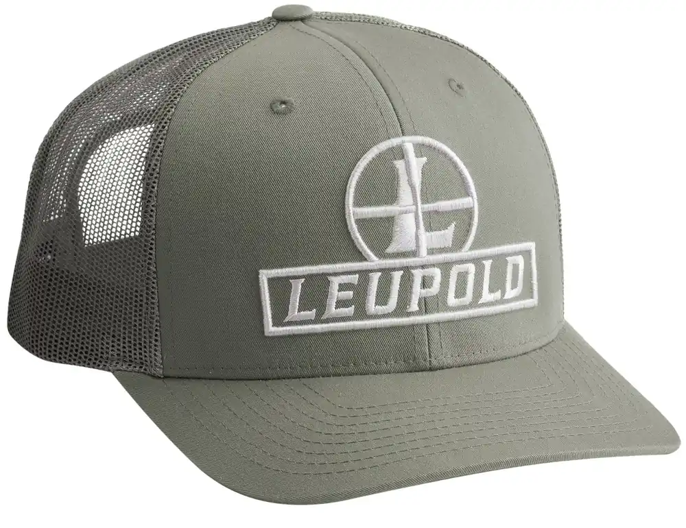 Leupold Reticle Trucker Hat Loden Green Adjustable Snapback OSFA Semi-Structured