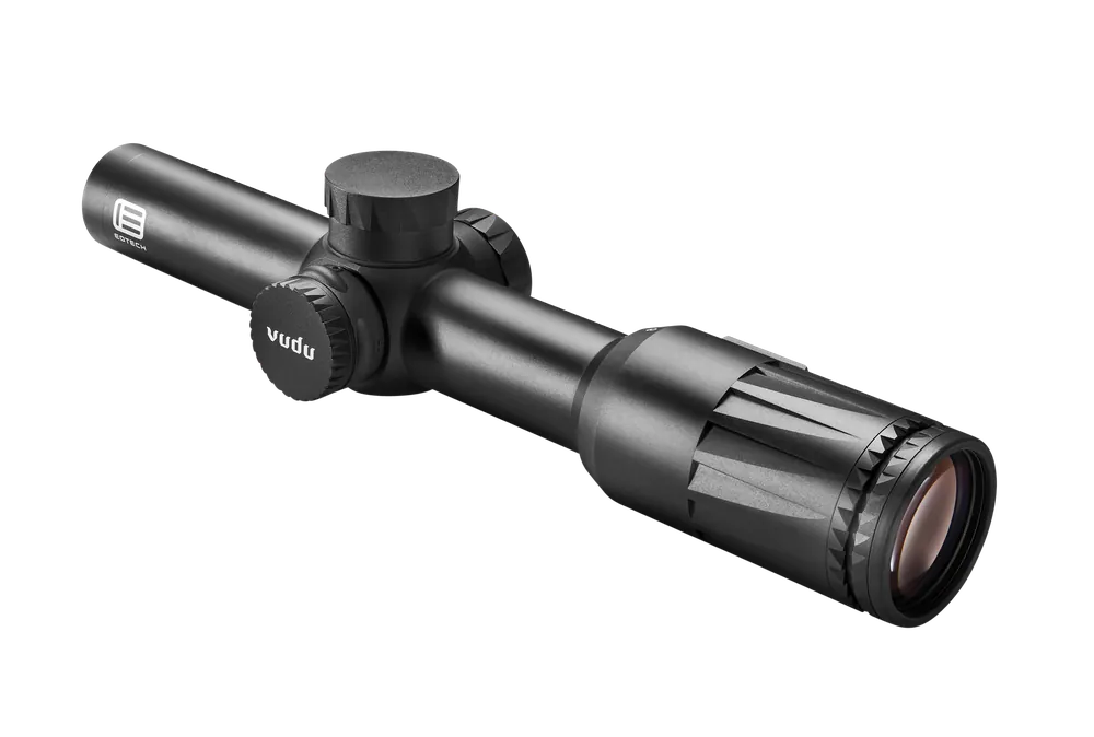 Eotech Vudu SFP Black Anodized 1-8x 24mm 30mm Tube 24mm Tube Illuminated HC3 MOA Reticle Features Throw Lever