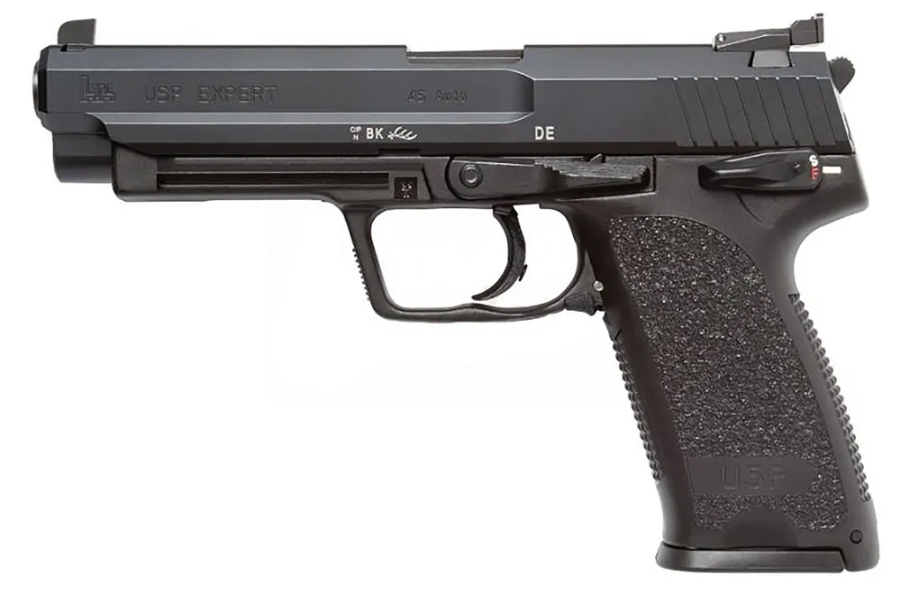 HK USP Expert V1 SA/DA 45 ACP Caliber, 5.19", 12+1, Black Finish