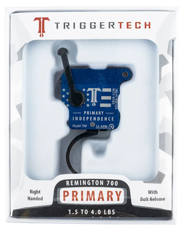 TriggerTech Primary Independence Trigger Single-Stage Curved Trigger, 1.50-4 lbs Draw Weight, for Remington 700