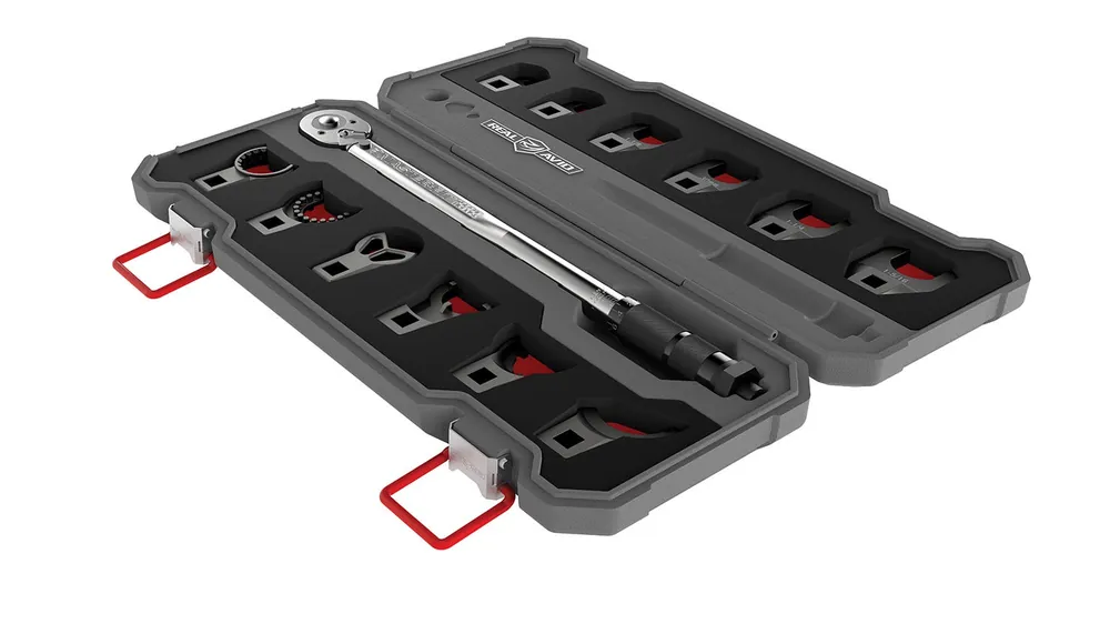 Real Avid Master -Fit 13 Piece Crowfoot Wrench Set Gray/Red AR-Platform Heavy Duty Torque Wrench Handle 13 Pieces