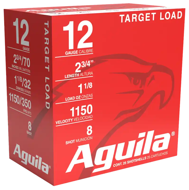 Aguila Target Load Competition 12 Gauge 2 3/4" 1-1/8 oz 8 Lead Shot 25 Shells Per Box
