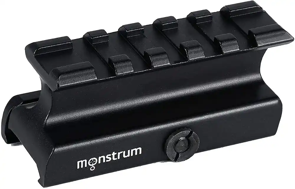 Warne Red Dot Riser Picatinny For MSR Picatinny Rail Mount .805"/.985" Mount Height Black Anodized Aluminum