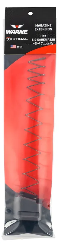 Warne Magazine Extension made of 6061-T6 Aluminum with Hardcoat Anodized Gray Finish for Sig P320 Magazines (Adds 5rds 9mm Luger)