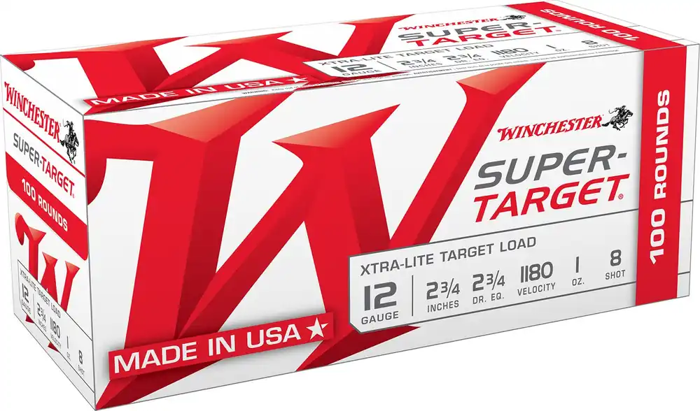 Winchester Ammo Super Target Xtra-Lite Target Load 12 Gauge 2.75" 1 oz 8 Shot 100 Round Box