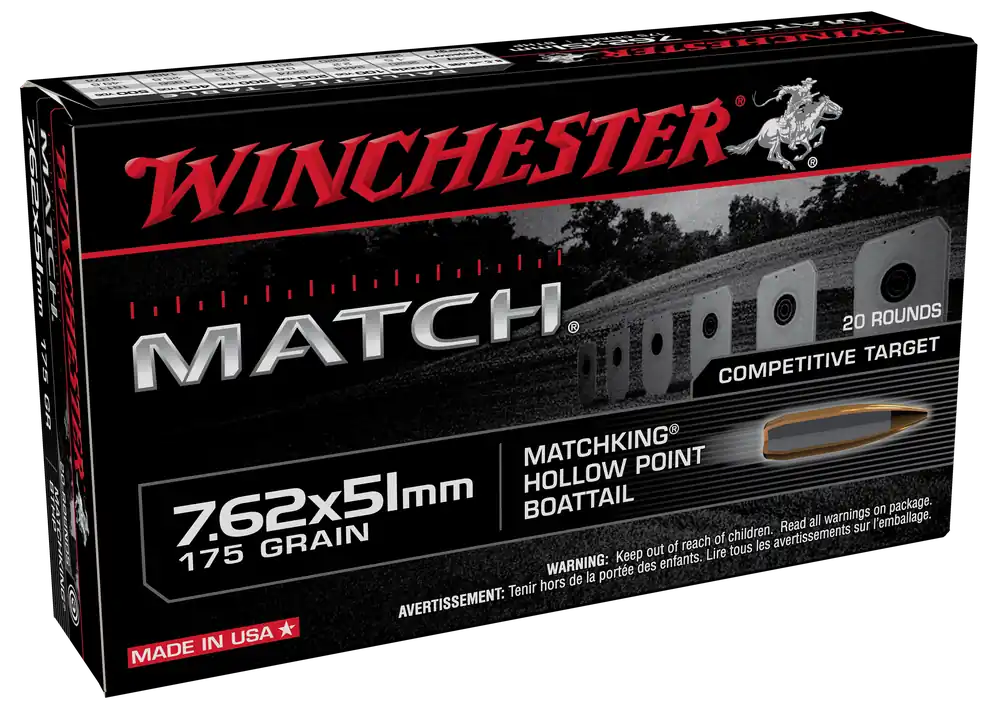 Winchester Match 7.62x51mm NATO 175 Gr BTHP 20/Box