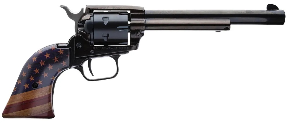 Heritage Mfg Rough Rider US Flag 22 LR Revolver 6.50" 6 Shot Black Oxide RR22B6GOLDUSA