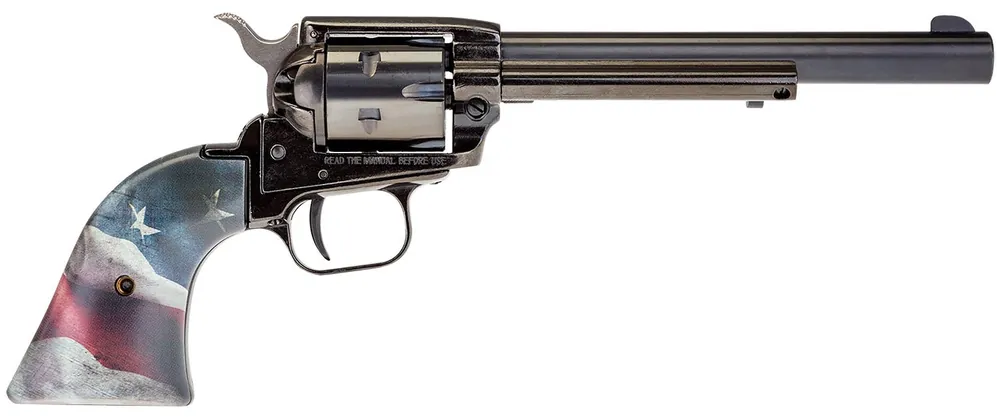 Heritage Mfg Rough Rider US Flag 2 22 LR 6 Shot, 6.50" Black Oxide Steel Barrel, Black Oxide Zinc Alloy Frame