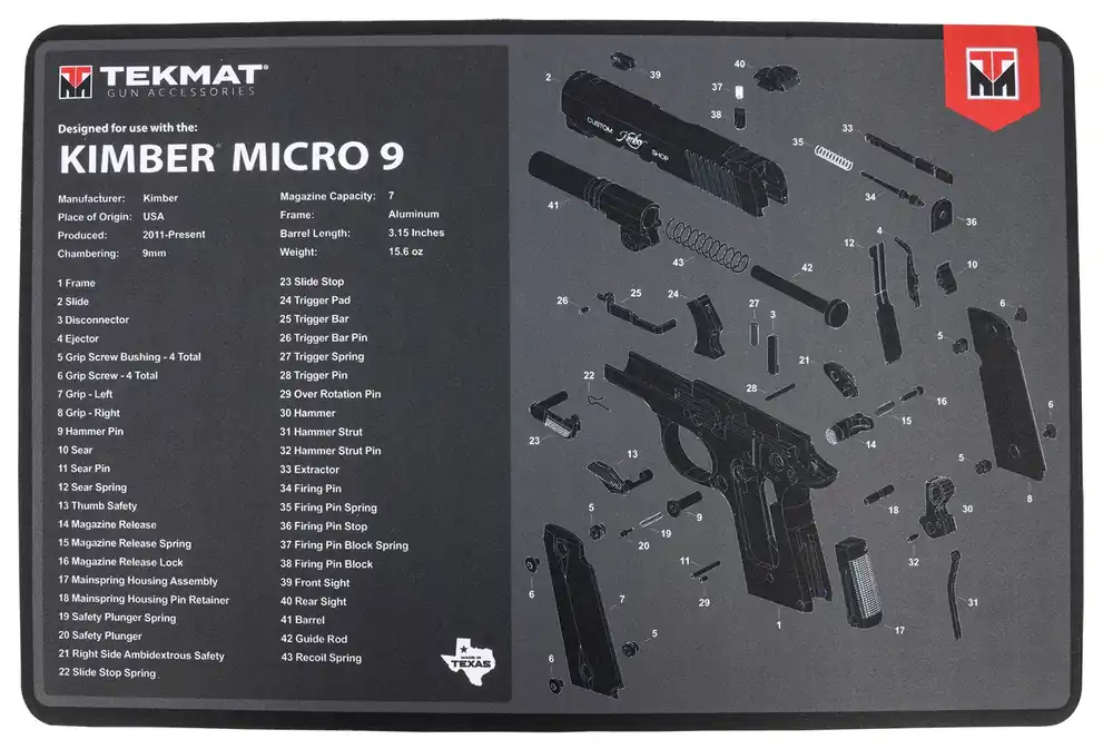TekMat Kimber Micro 9 Cleaning Mat