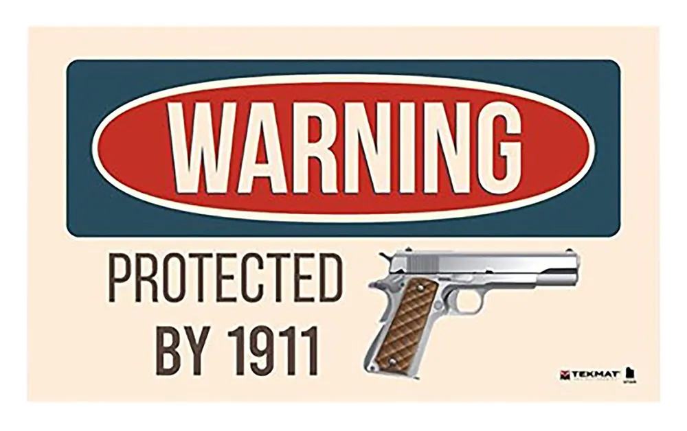 TekMat Warning Protected By 1911 Door/Work Mat
