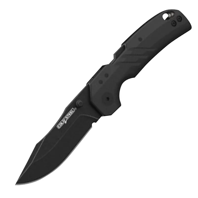 Cold Steel Engage 3" Folding Clip Point Plain Black PVD Stonewashed AUS-10A SS Blade 4.11" Black GFN Handle