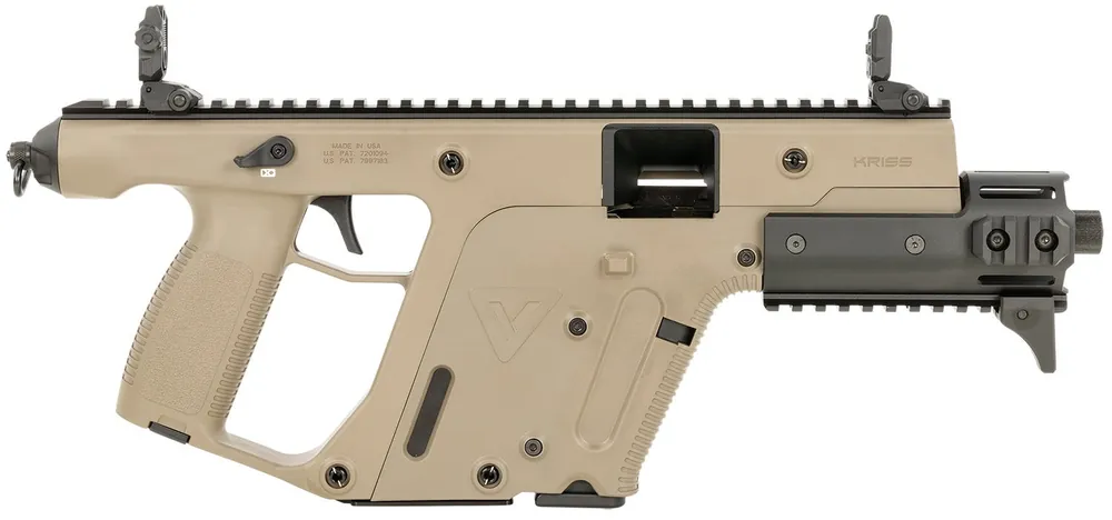 Kriss Vector Gen II SDP-Enhanced 9mm 17+1 6.50" Polymer Frame Flip-Up Sights Pic Rail Hand Stop Sling Swivel FDE KV90PFD30