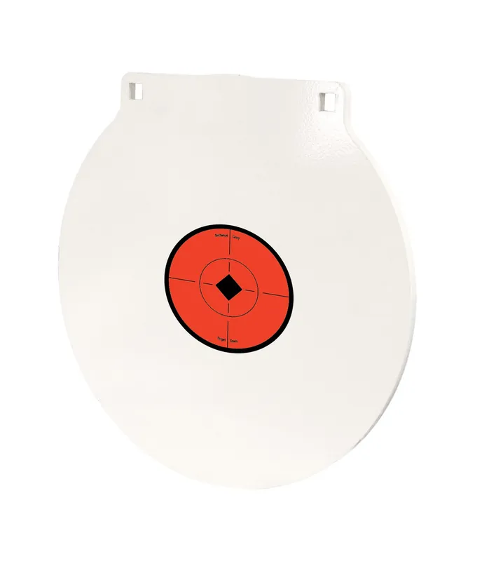 Birchwood Casey Round Steel Target Plate 12" Centerfire Rifle/Handgun Target Black/Red/White Steel Hanging