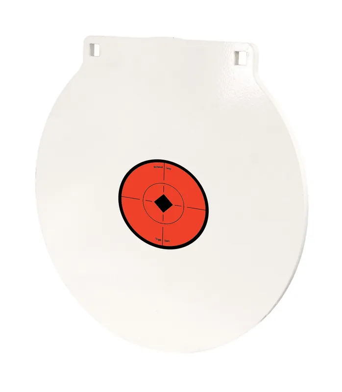 Birchwood Casey Round Steel Target Plate 15" Centerfire Rifle/Handgun Target Black/Red/White NM500 Steel Hanging