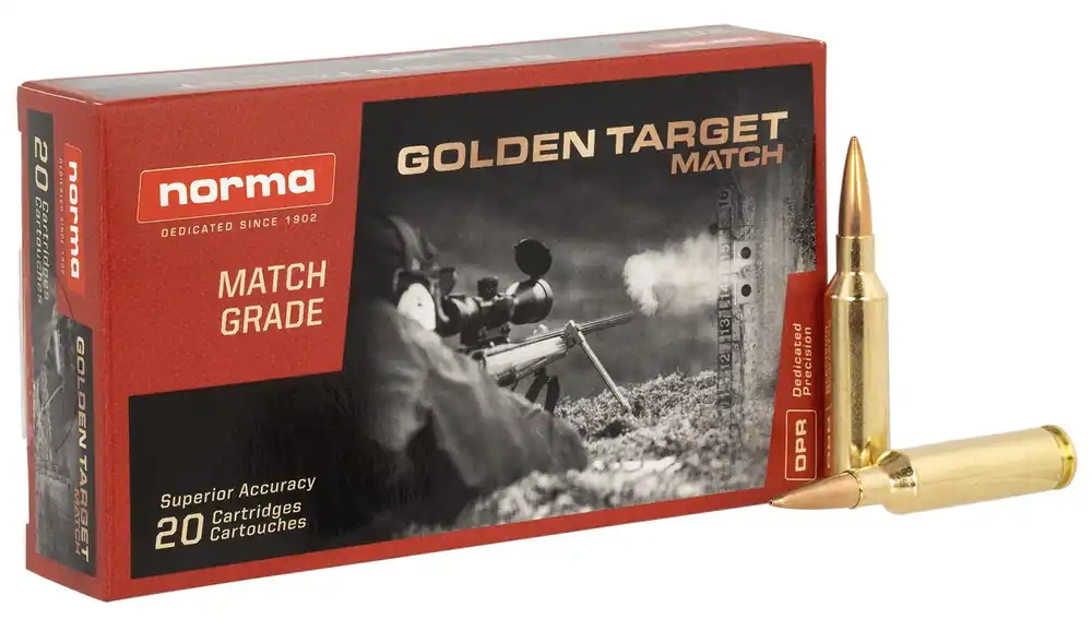 Norma Dedicated Precision Golden Target Match 6mm Creedmoor 107 Gr. HPBT 20/Box
