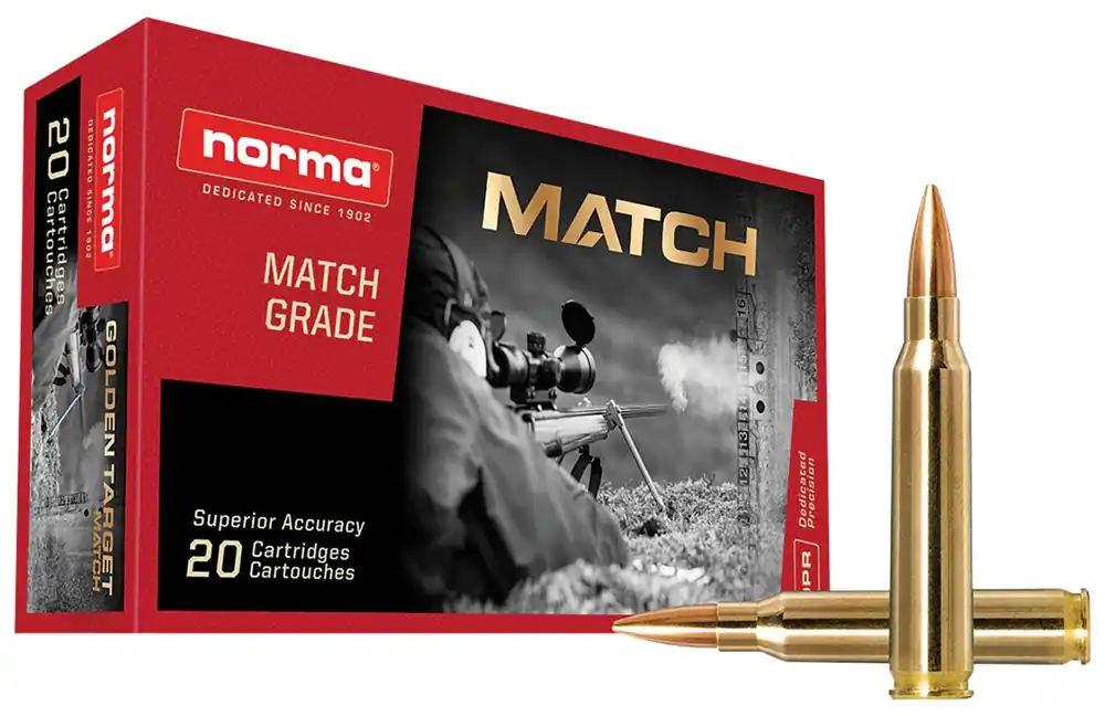 Norma Ammunition Dedicated Precision Golden Target Match 223 Rem 69 Gr. HPBT 20/Box