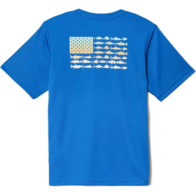 Columbia Boys‘ PFG Terminal Tackle Fish Flag T-Shirt-Vivid Blue