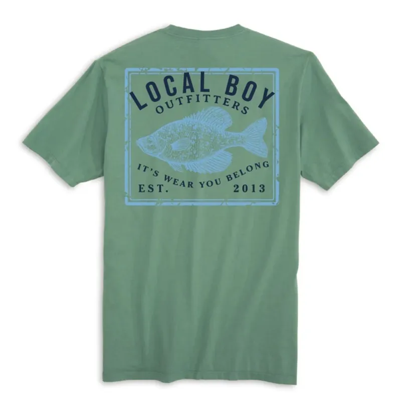 Local Boy Outfitters Men‘s Holy Crappie S/S T-Shirt-Light Green