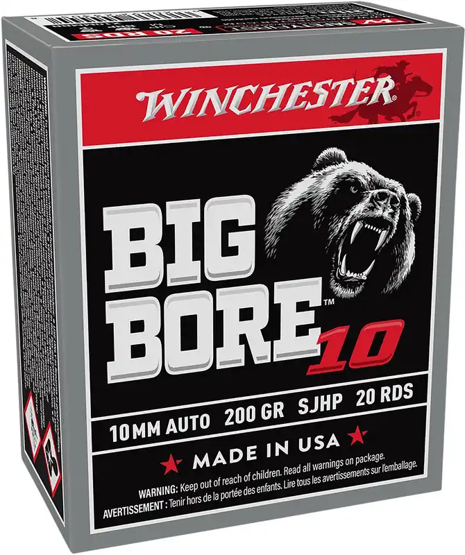 Winchester Ammo Big Bore 10mm Auto 200 Gr. Semi-Jacketed Hollow Point (SJHP) 20/Box