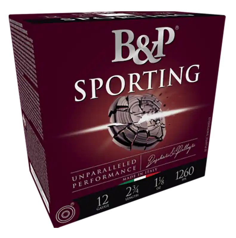 B&P Sporting Clay 12 Gauge 2.75" 1 1/8 oz 8 Shot 25 Per Box