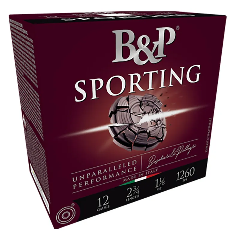 B&P Sporting Clay 12 Gauge 2.75" 1 1/8 oz 7.5 Shot 25 Per Box