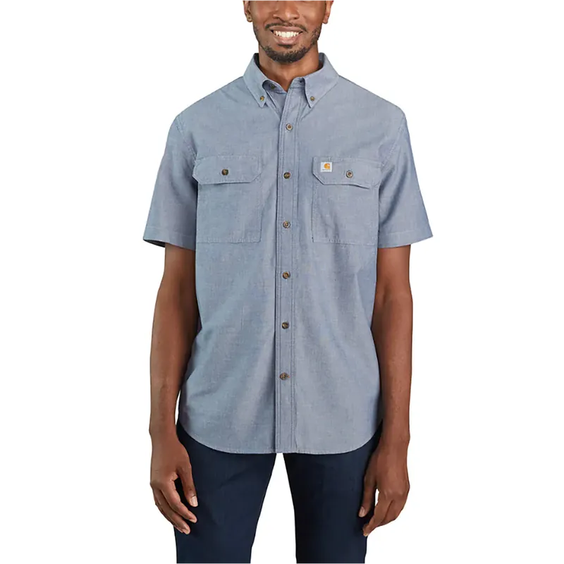 Carhartt Men’s Chambray Loose Fit S/S Shirt-Denim