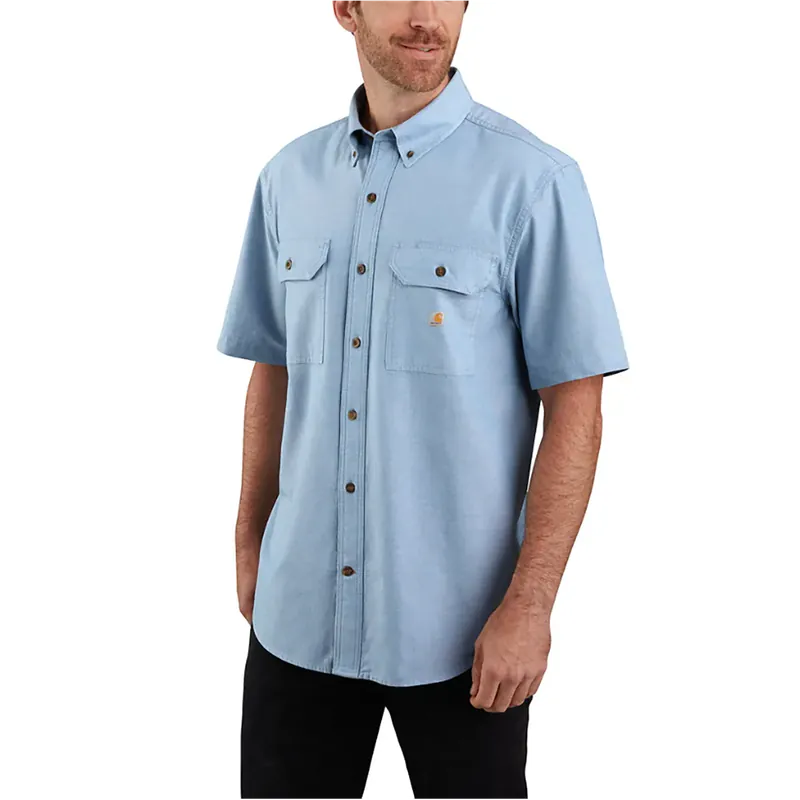 Carhartt Men’s Chambray Loose Fit S/S Shirt-Blue