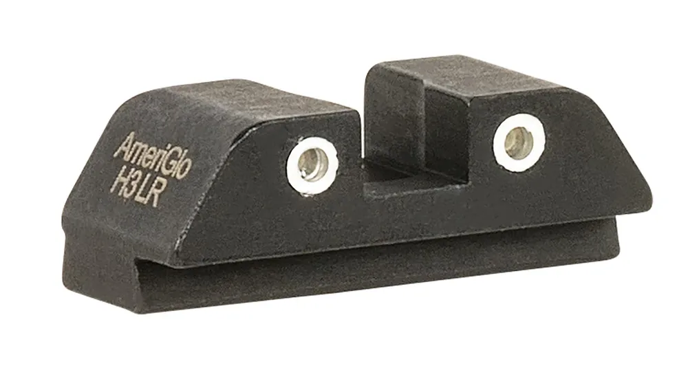 AmeriGlo Classic Tritium Rear Sight Glock Black Green Tritium w/ White Outline Rear Sight