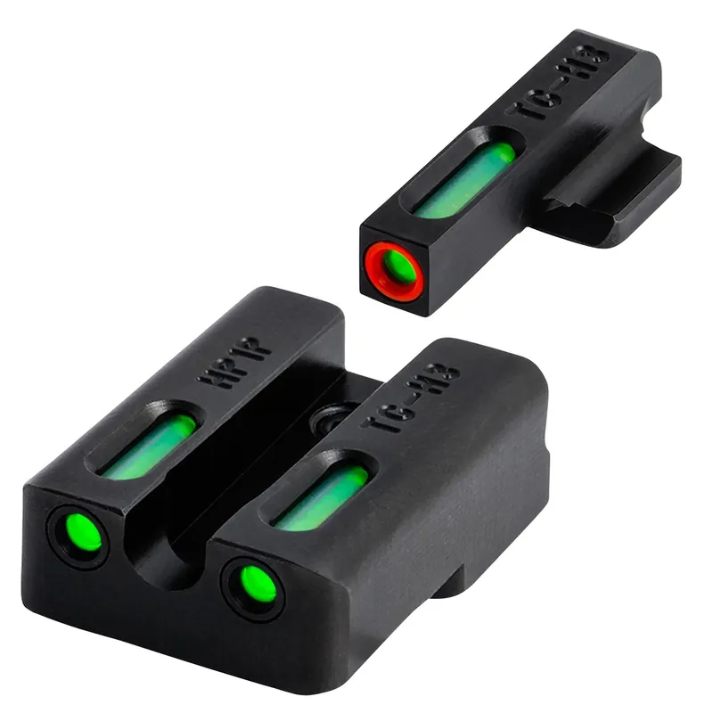 TruGlo TFX Pro Black Green Tritium & Fiber Optic Orange Outline Front Sight Green Tritium & Fiber Optic Rear Sight